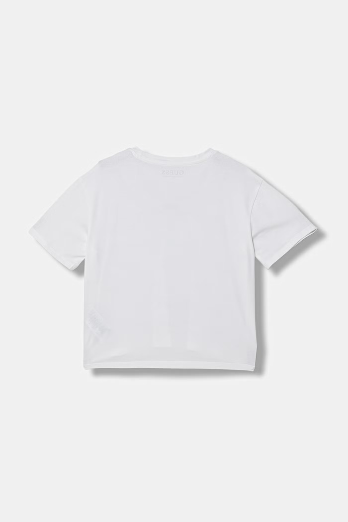 Guess tričko dětské bavlněné s elastanem J6GI05.K6YW4.PPY2.M bílá SS26