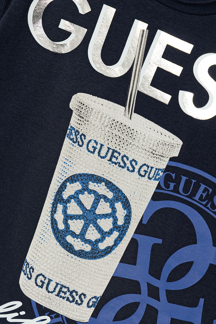 Dziewczynka Guess t-shirt dziecięcy J6GI06.K6YW4.PPY2.M granatowy
