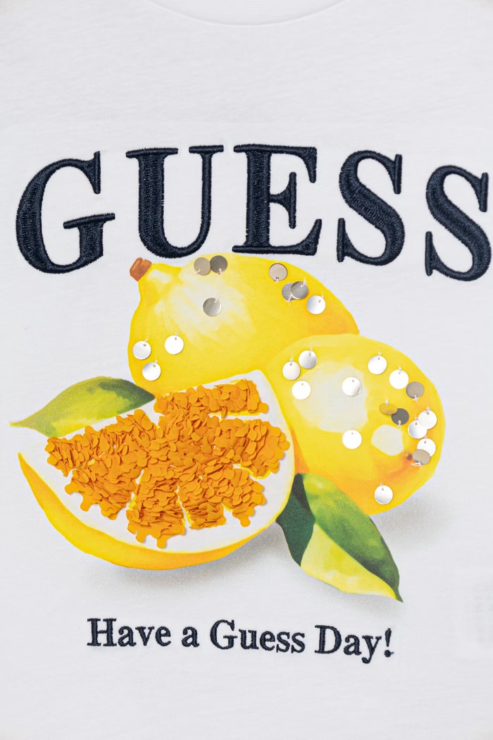 Dievča Guess detské bavlnené tričko J6GI08.K8HM4.PPY2.M biela