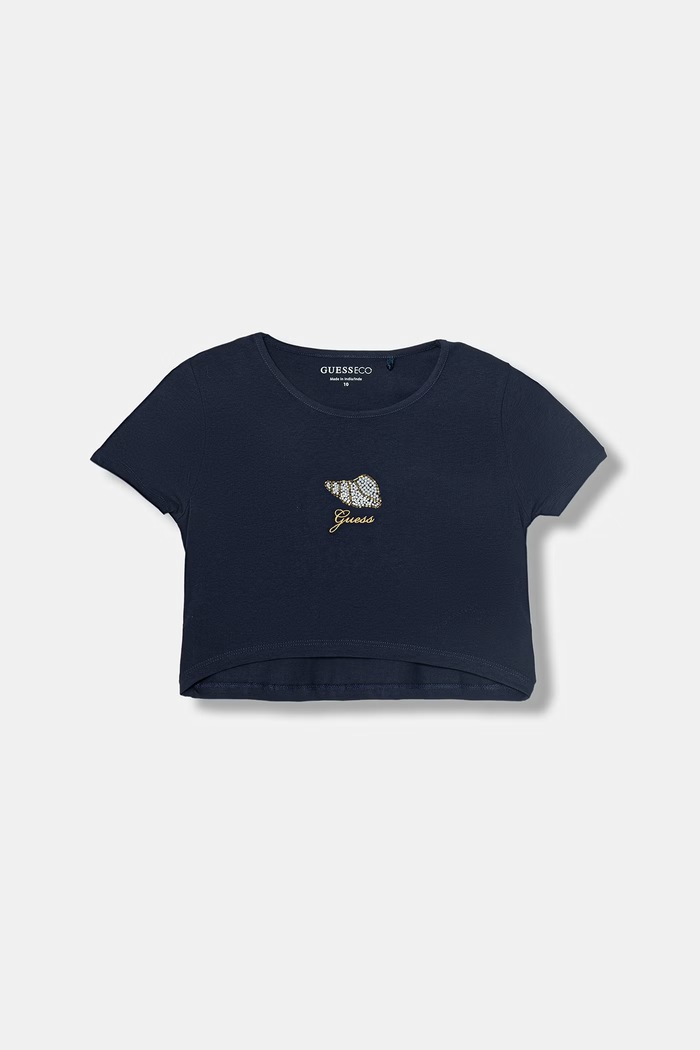 Guess tričko detské bavlnené s elastanom tmavomodrá J6GI10.K6YW4.PPY2.M