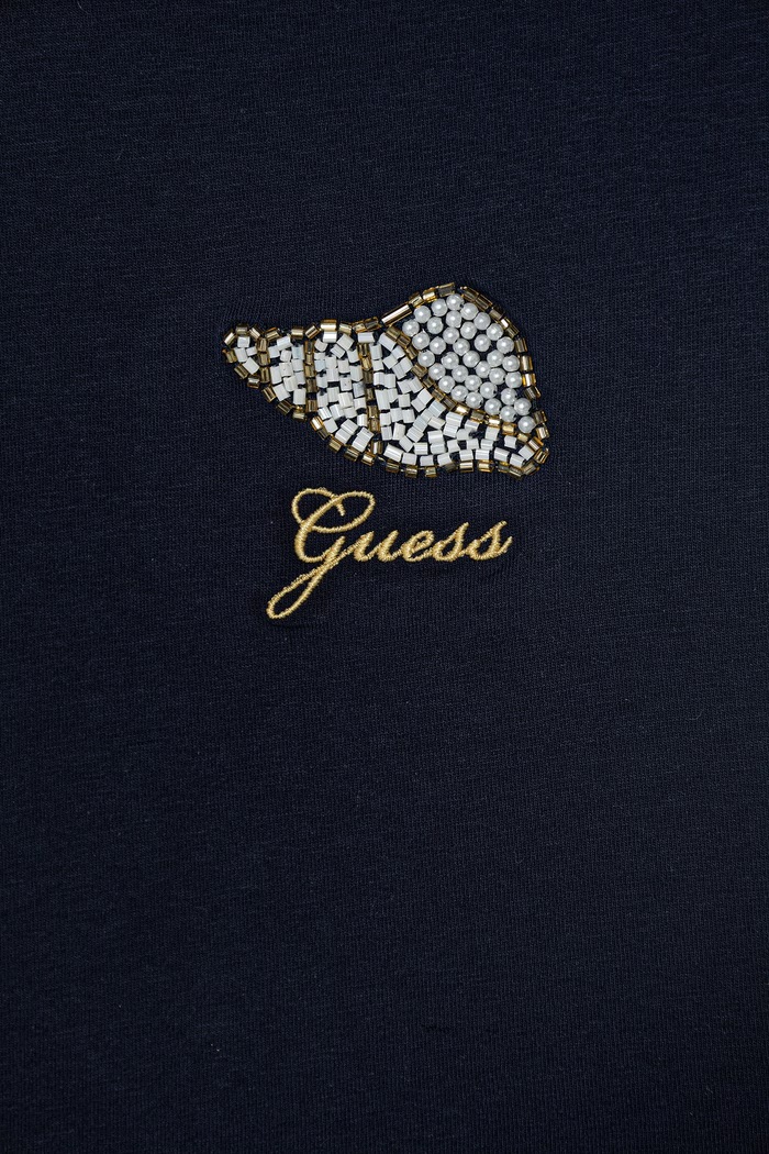 Dievča Guess tričko detské bavlnené s elastanom J6GI10.K6YW4.PPY2.M tmavomodrá