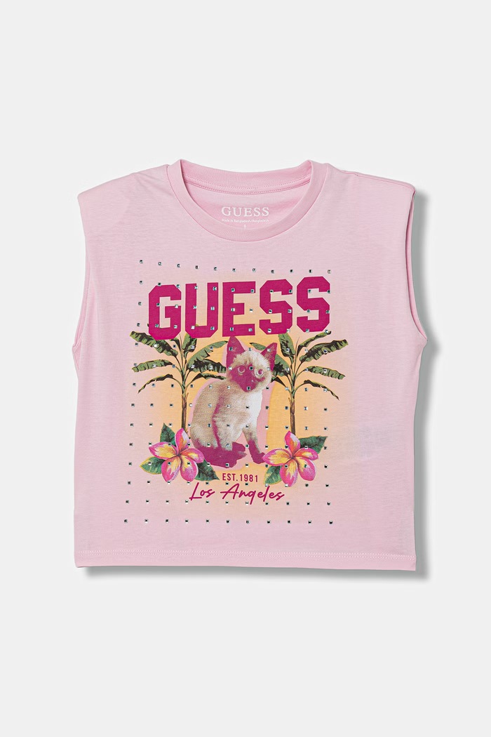 Guess top per bambini in cotone rosa J6GI12.K8HM4.PPY2.M