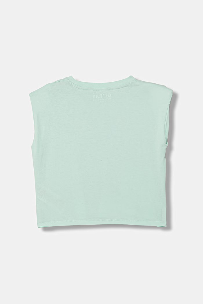 Guess top per bambini in cotone J6GI12.K8HM4.PPY2.M turchese SS26
