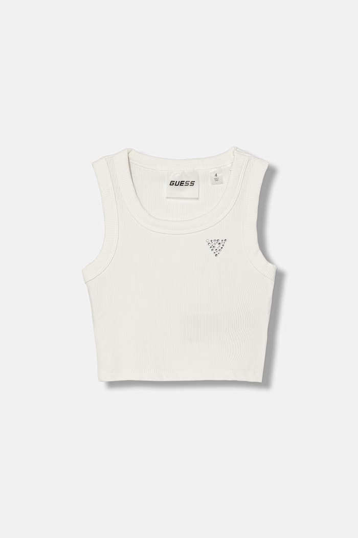 Guess crop top detský z viskózy biela J6GI36.K8RT2.PPY2.M