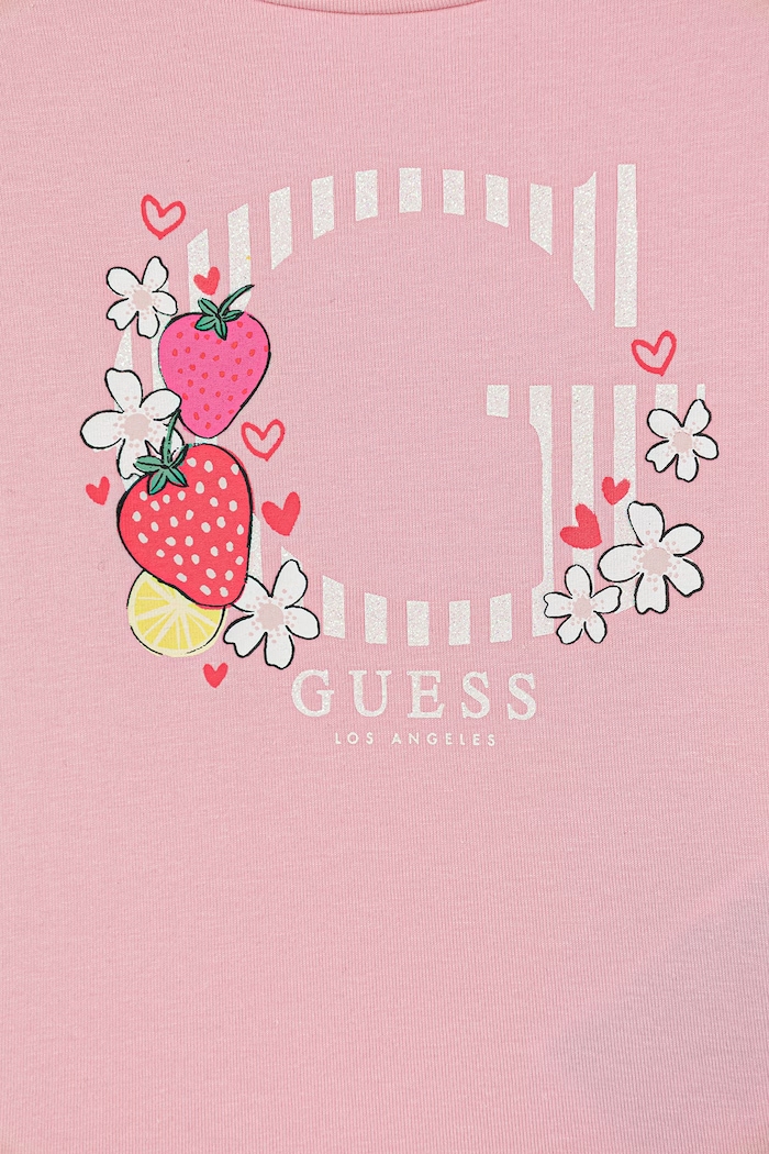 DÍVKA Guess Tričko dětské bavlněné s elastanem K6GI00.K6YW4.PPY2.M růžová