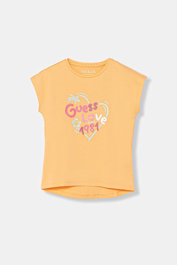 Guess tricou pentru copii, cu amestec de bumbac portocaliu K6GI03.K6YW4.PPY2.M
