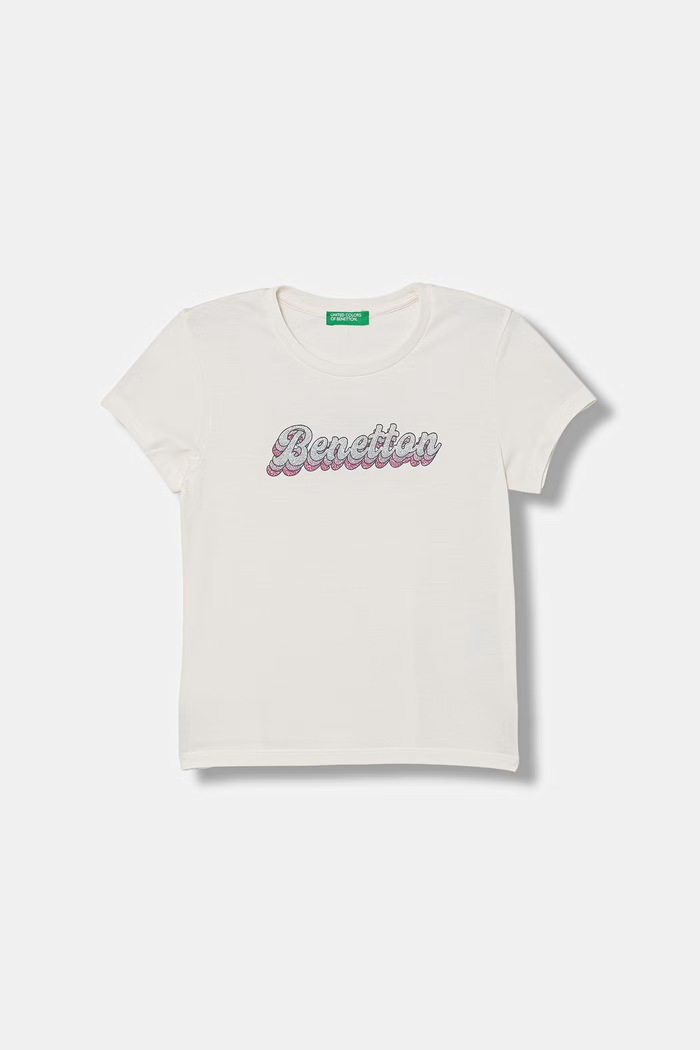 United Colors of Benetton tricou pentru copii din bumbac bej 3I1XC10S6.G.Stagionale