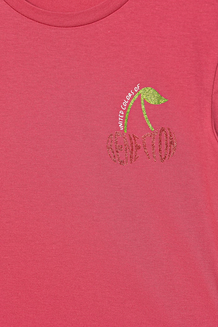 BIMBA United Colors of Benetton t-shirt per bambini in cotone 3I1XC10S6.G.Stagionale rosa