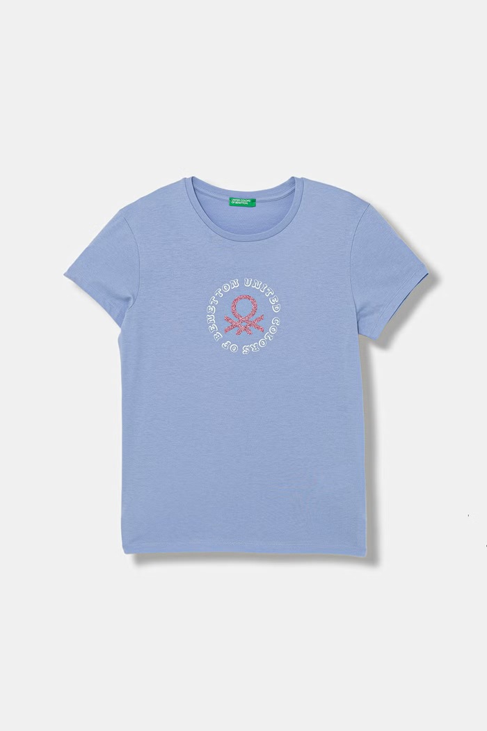 United Colors of Benetton T-shirt dziecięcy bawełniany niebieski 3I1XC10S6.G.Stagionale
