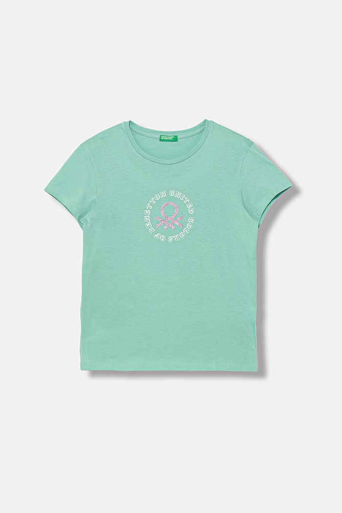 United Colors of Benetton tričko detské bavlnené tyrkysová 3I1XC10S6.G.Stagionale