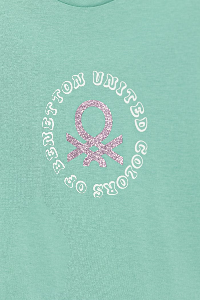 Dievča United Colors of Benetton tričko detské bavlnené 3I1XC10S6.G.Stagionale tyrkysová