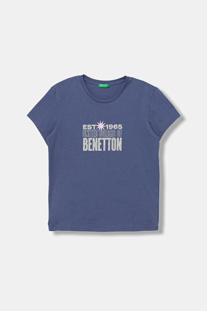 United Colors of Benetton tricou pentru copii din bumbac albastru 3I1XC10S6.G.Stagionale