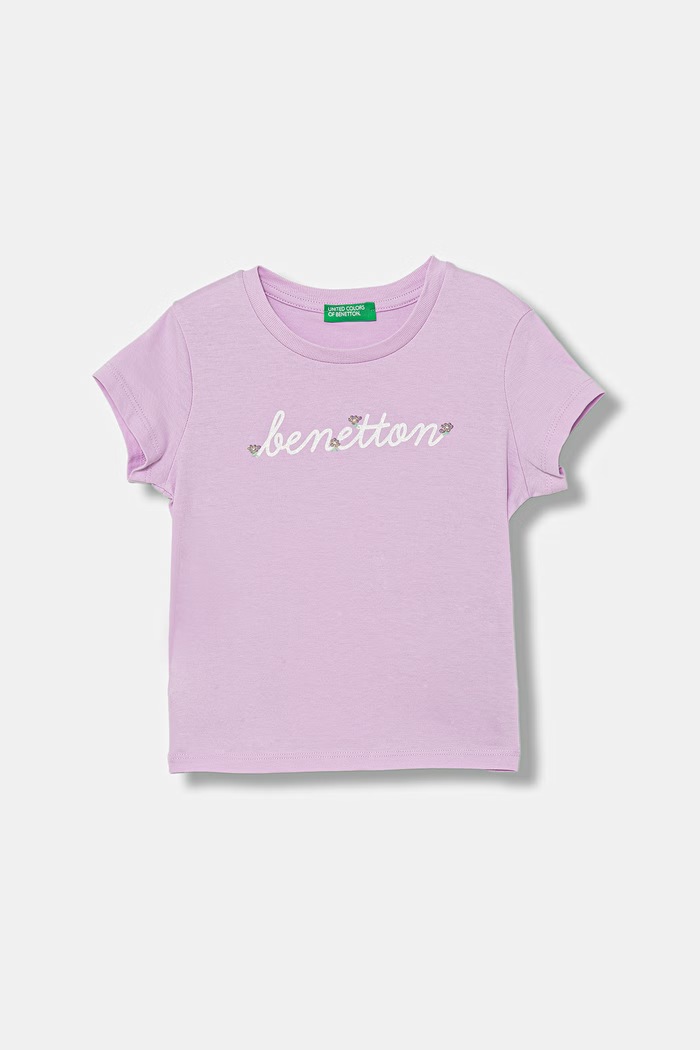 United Colors of Benetton detské bavlnené tričko fialová 3I1XG10LU.P.Stagionale
