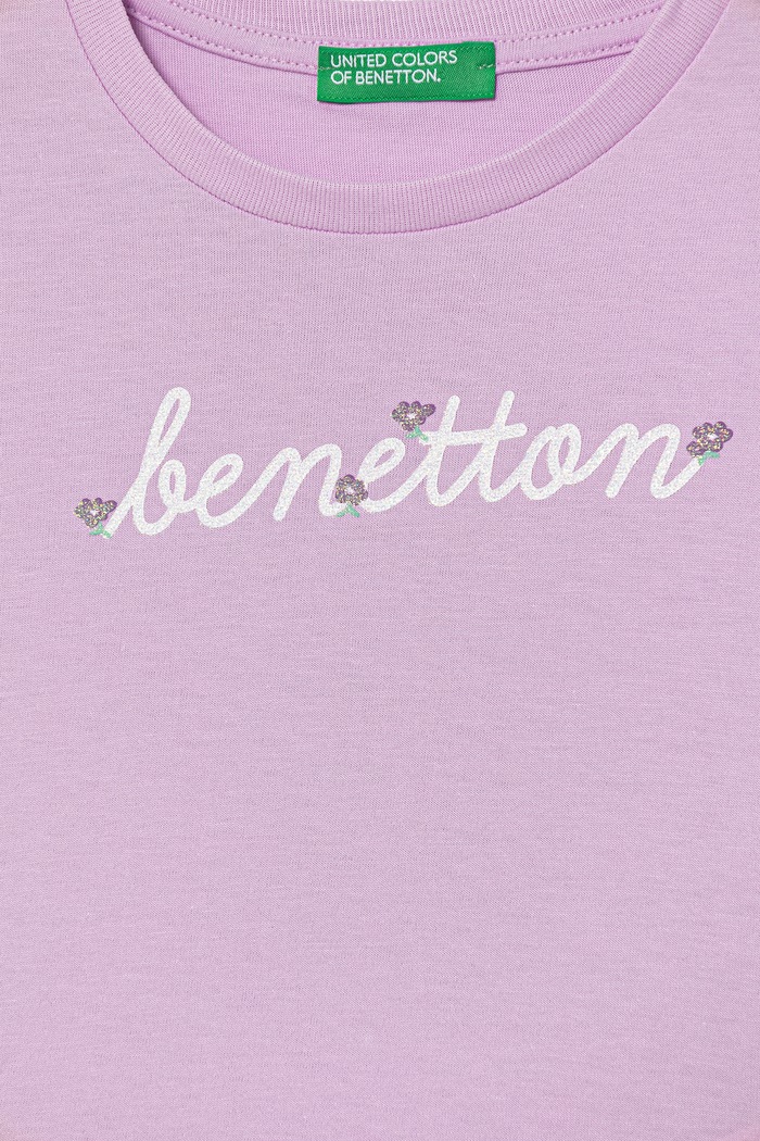 Dievča United Colors of Benetton detské bavlnené tričko 3I1XG10LU.P.Stagionale fialová