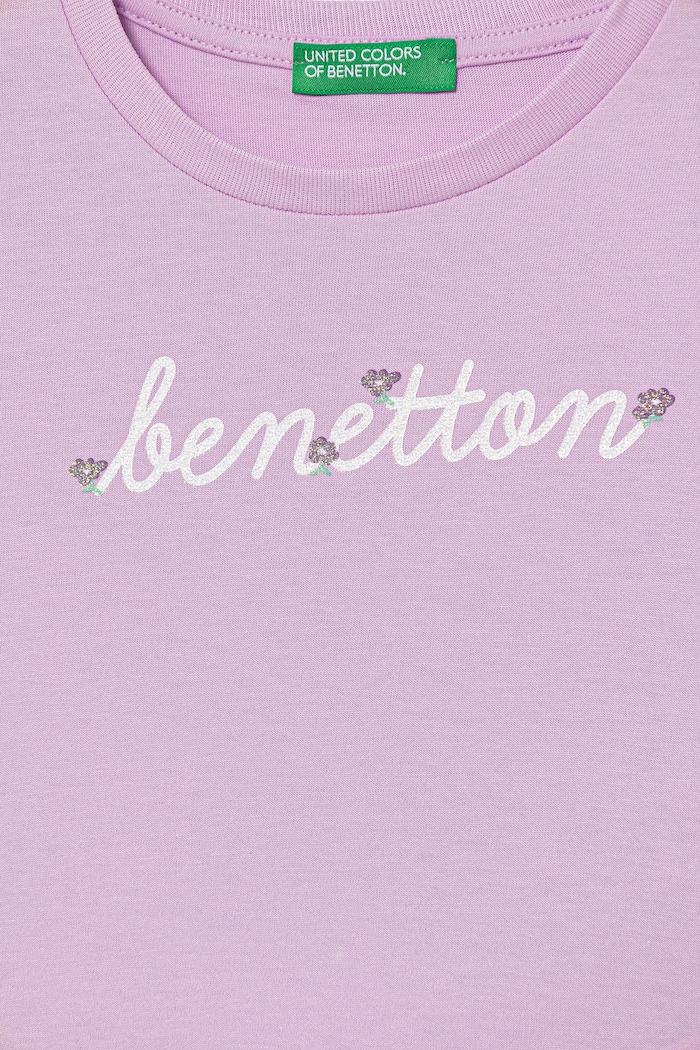Dievča United Colors of Benetton detské bavlnené tričko 3I1XG10LU.P.Stagionale fialová