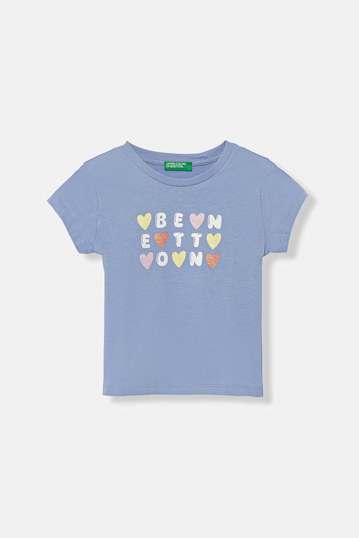 United Colors of Benetton detské bavlnené tričko modrá 3I1XG10LU.P.Stagionale