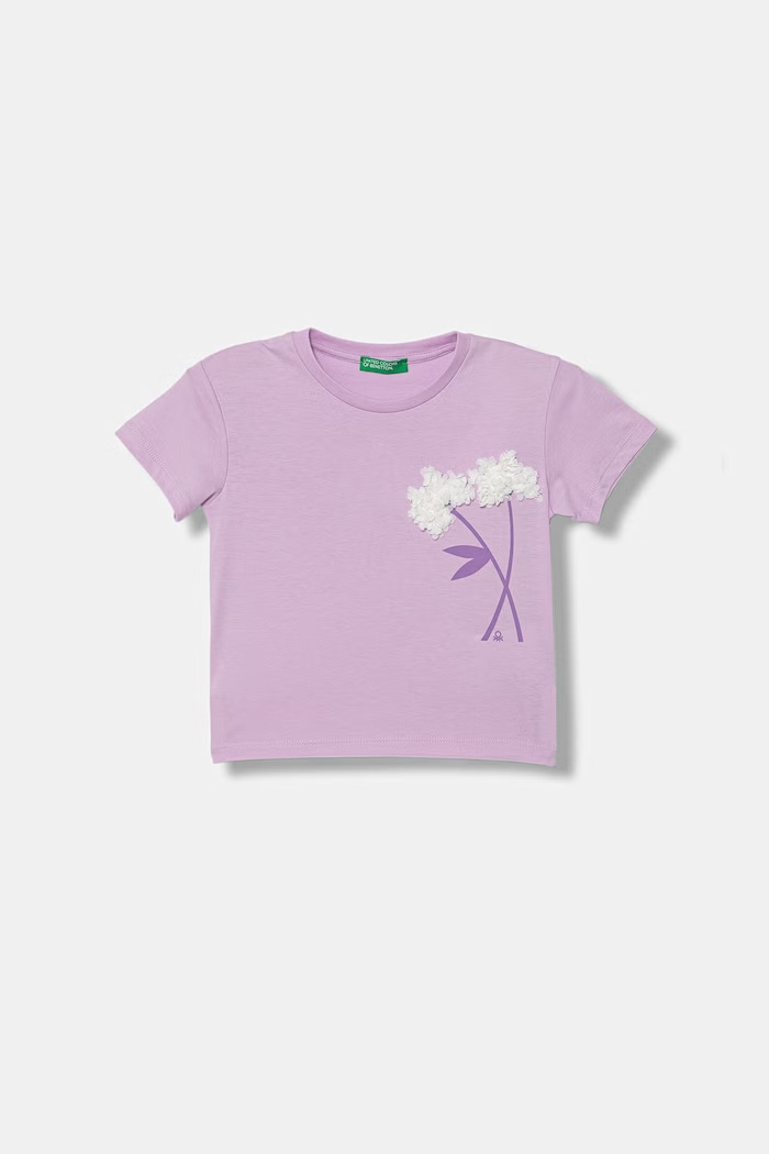 United Colors of Benetton T-shirt dziecięcy bawełniany fioletowy 3I1XG10M7.P.Stagionale