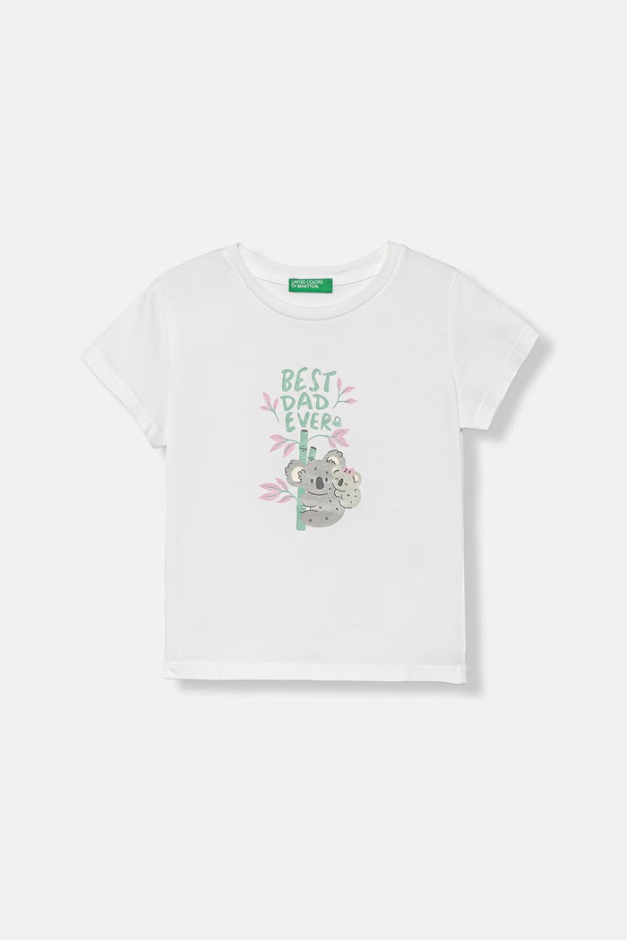 United Colors of Benetton T-shirt dziecięcy bawełniany biały 3I1XG10M8.P.Stagionale