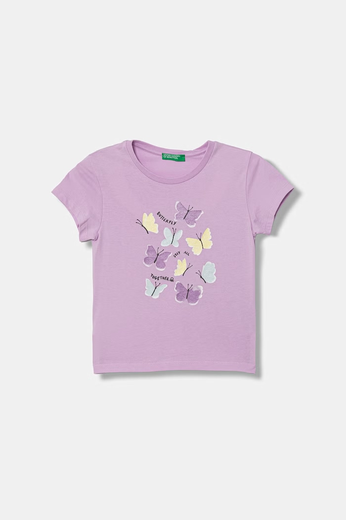 United Colors of Benetton tricou pentru copii din bumbac violet 3I1XG10M8.P.Stagionale