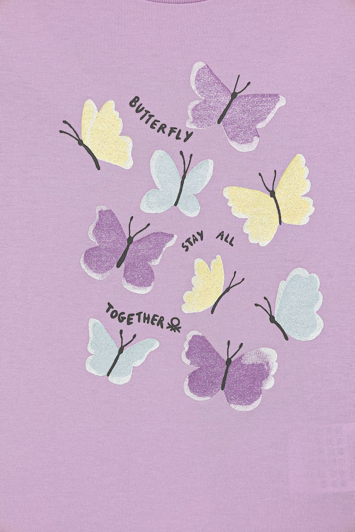 Fete United Colors of Benetton tricou pentru copii din bumbac 3I1XG10M8.P.Stagionale violet