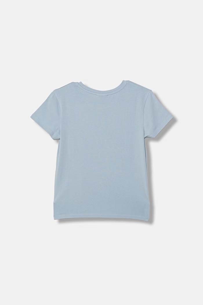 United Colors of Benetton T-shirt dziecięcy bawełniany z elastanem 3P4ZC10SQ.G.Stagionale niebieski SS26