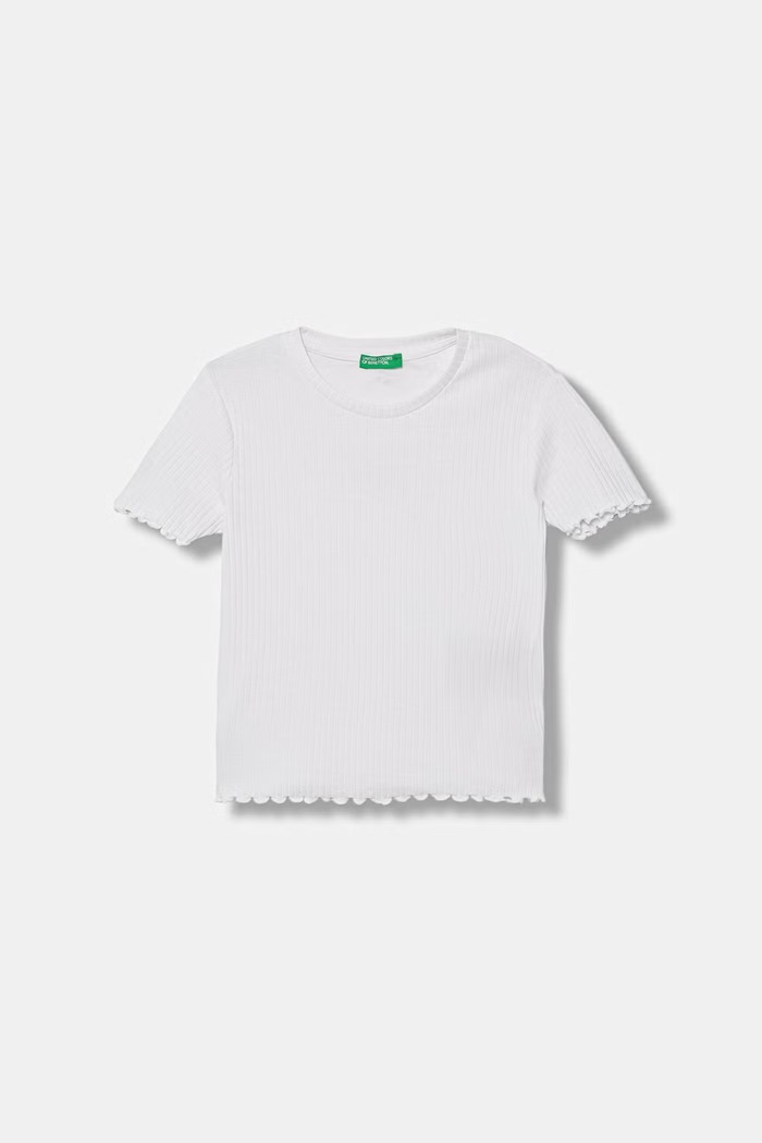 United Colors of Benetton detské bavlnené basic tričko s elastanom biela 3F1EC10N4.G.Stagionale