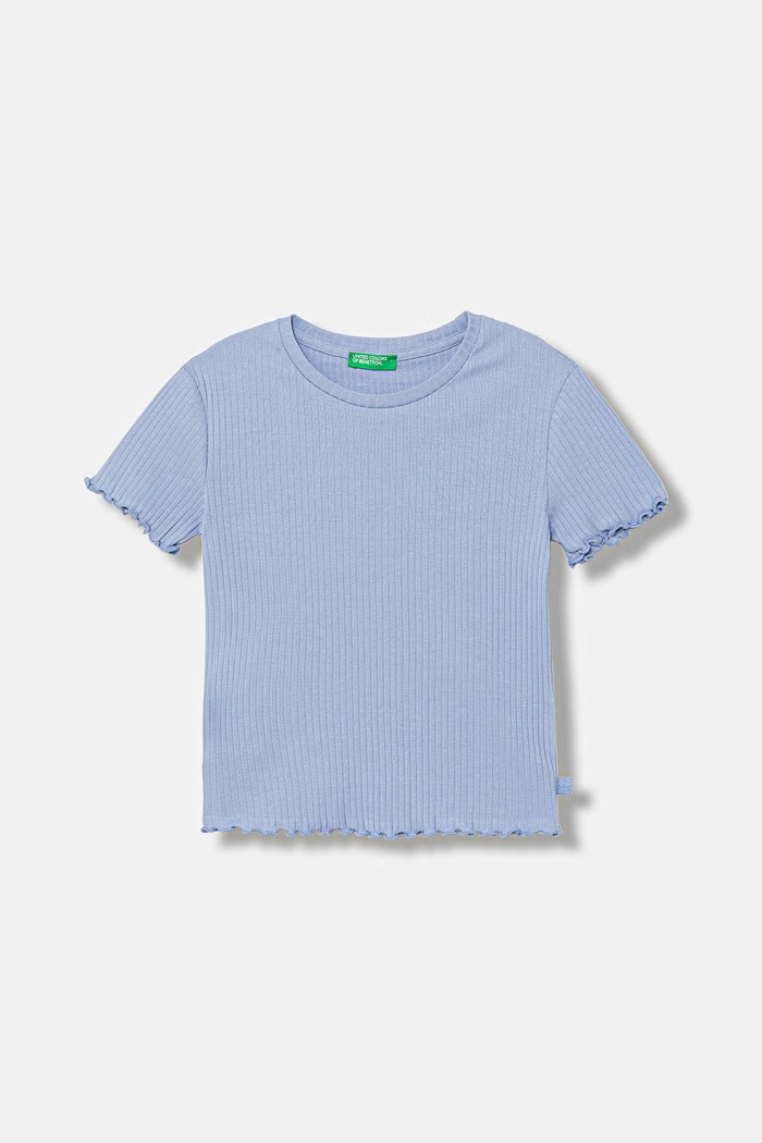 United Colors of Benetton detské basic bavlnené tričko s elastanom modrá 3F1EC10N4.G.Stagionale
