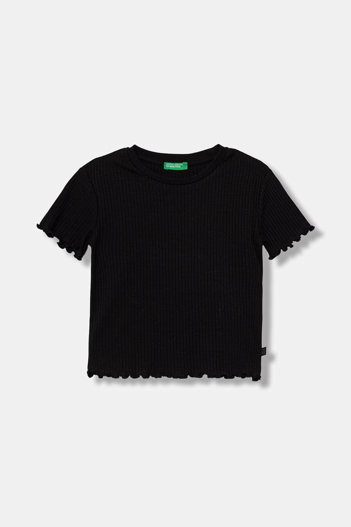 United Colors of Benetton detské bavlnené basic tričko s elastanom čierna 3F1EC10N4.G.Stagionale