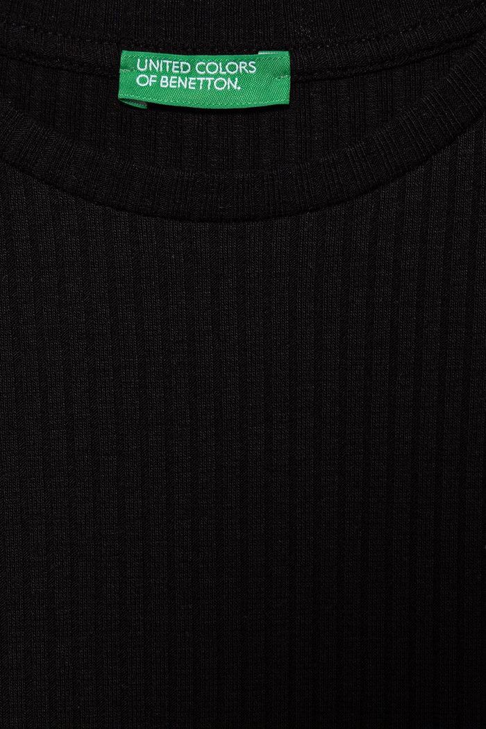 Dievča United Colors of Benetton detské bavlnené basic tričko s elastanom 3F1EC10N4.G.Stagionale čierna