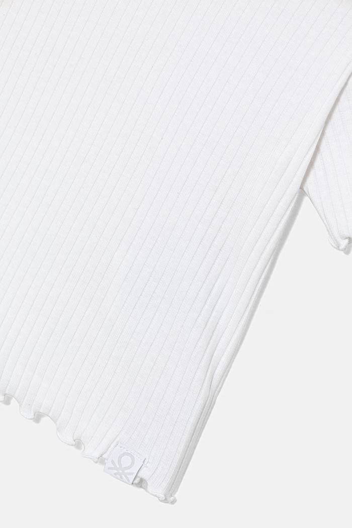 Dievča Detské bavlnené tričko s elastanom United Colors of Benetton 3F1EG10HZ.P.Stagionale biela