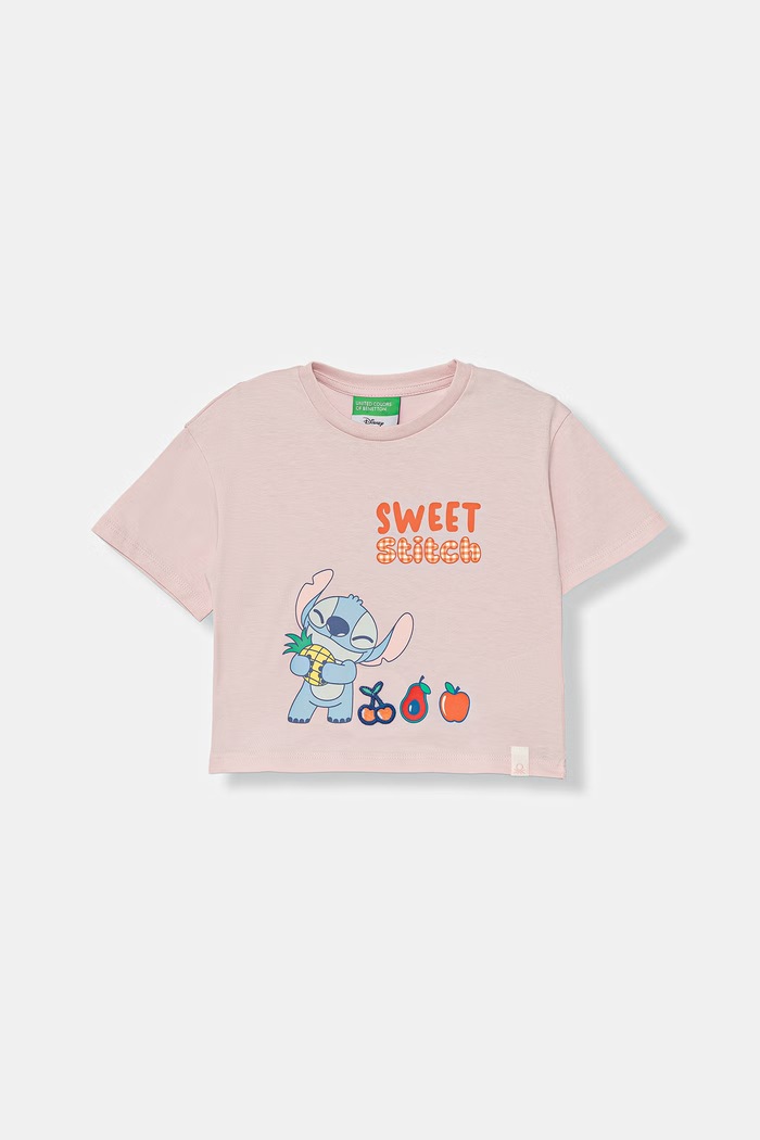 Detské bavlnené tričko United Colors of Benetton ružová 3I1XG10MO.P.Stagionale