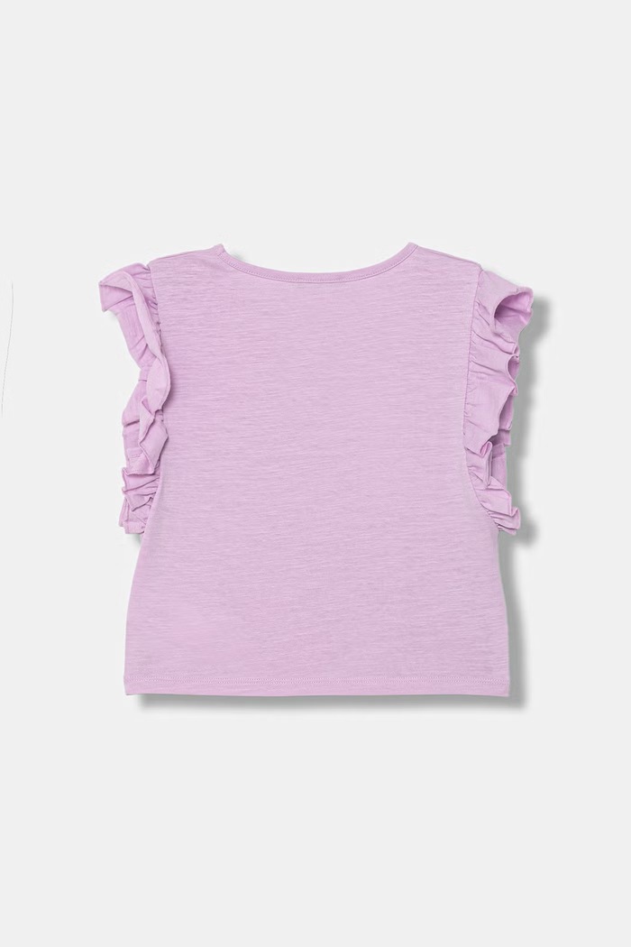 United Colors of Benetton T-shirt dziecięcy bawełniany 38V4G10MU.P.Stagionale fioletowy SS26