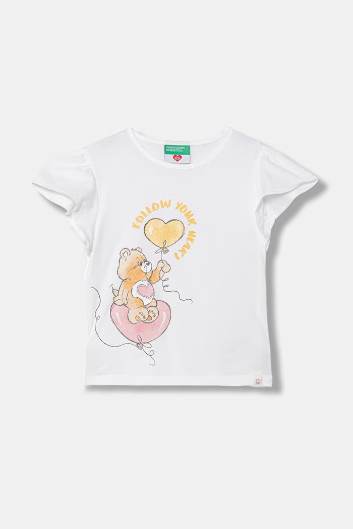 United Colors of Benetton T-shirt dziecięcy bawełniany biały 3I1XG10MC.P.Stagionale