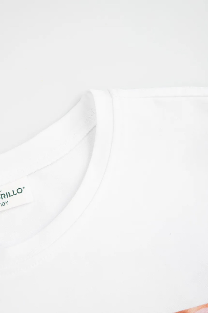Fete Coccodrillo tricou pentru copii, din bumbac cu elastan WC6143210LGD alb