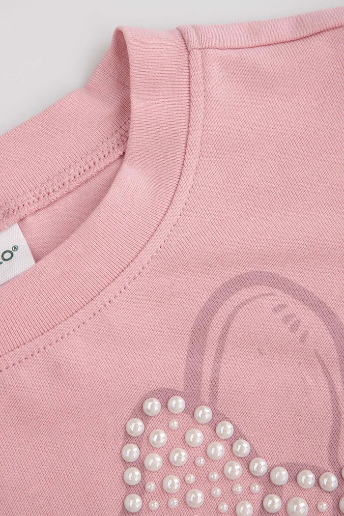 Fete Coccodrillo tricou pentru copii, din bumbac cu elastan WC6143202HGK roz
