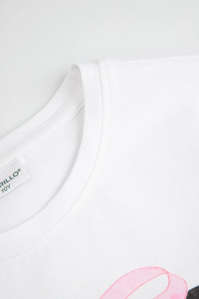 Fete Coccodrillo tricou pentru copii, cu bumbac WC6143206FGJ alb