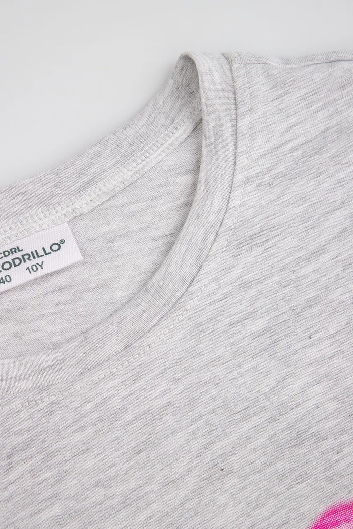 Fete Coccodrillo tricou pentru copii, cu bumbac WC6143204SGJ gri