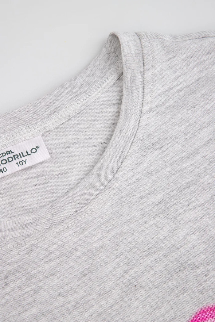 Fete Coccodrillo tricou pentru copii, cu bumbac WC6143204SGJ gri