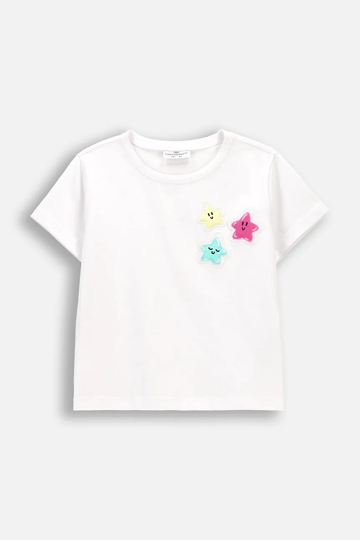 Coccodrillo t-shirt dziecięcy z bawełną biały WC6143202SGK