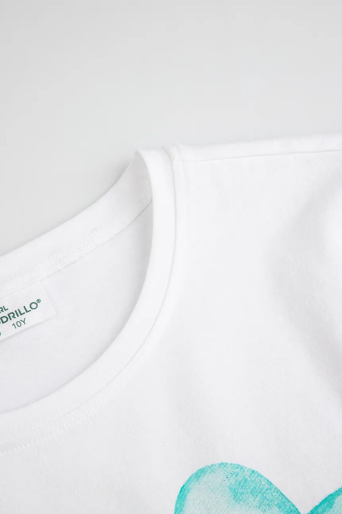 Fete Coccodrillo tricou pentru copii, cu bumbac WC6143218VGB alb