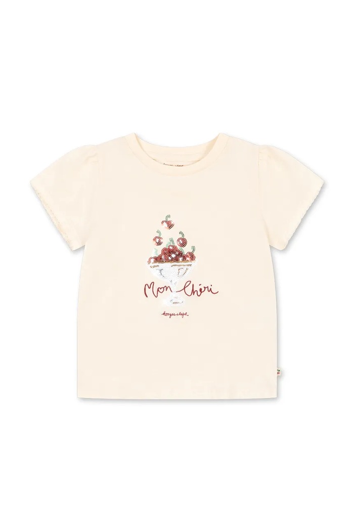 Konges Sløjd t-shirt gyerek pamut FAMO PUFF TEE GOTS bézs KS105368.PPY2