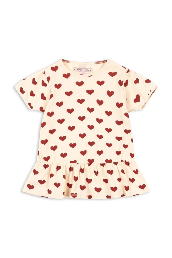 Konges Sløjd tričko detské s bavlnou BASIC FRILL TEE GOTS béžová KS105657.PPY2