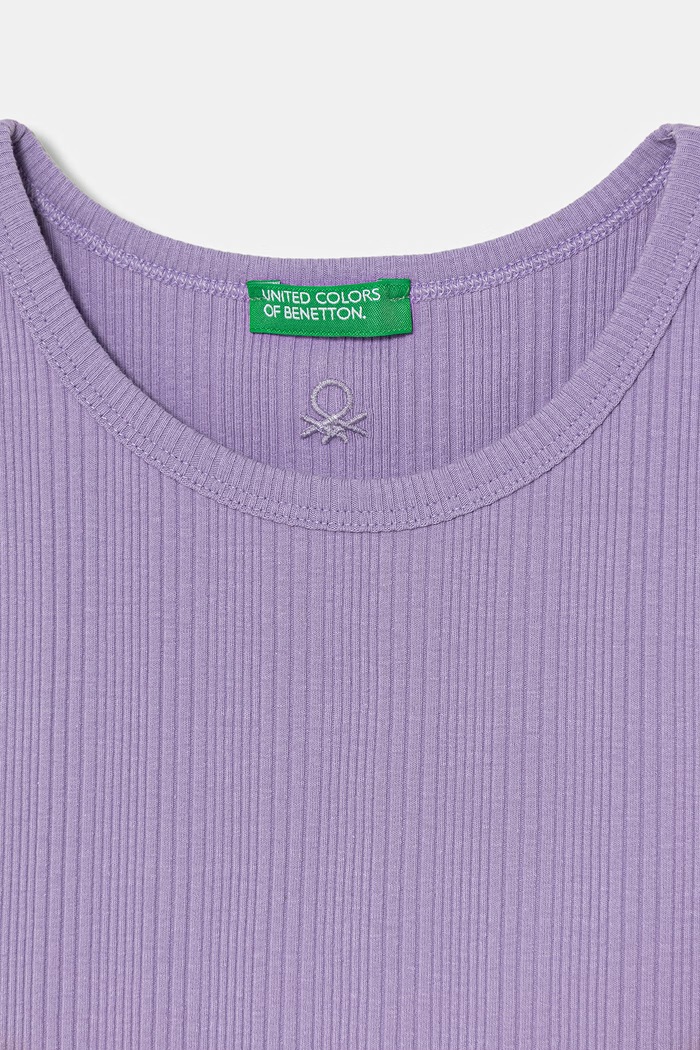 Dievča United Colors of Benetton top detský bavlnený s elastanom 3S2UCH025.G.seasonal fialová