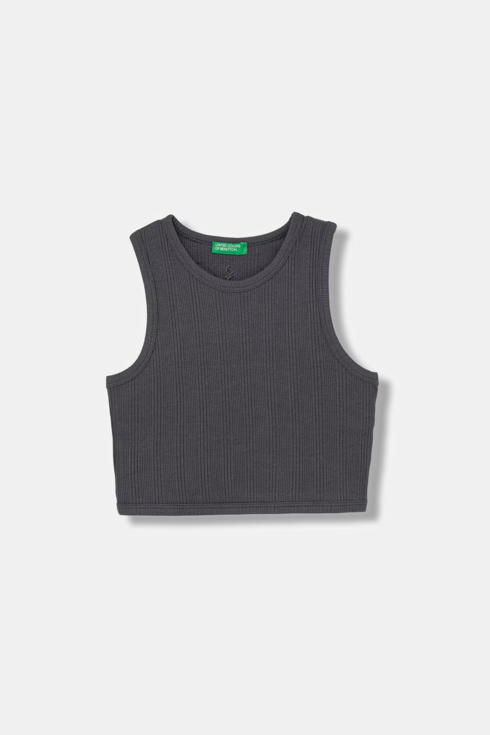 United Colors of Benetton top detský bavlnený s elastanom sivá 3S2UCH025.G.seasonal