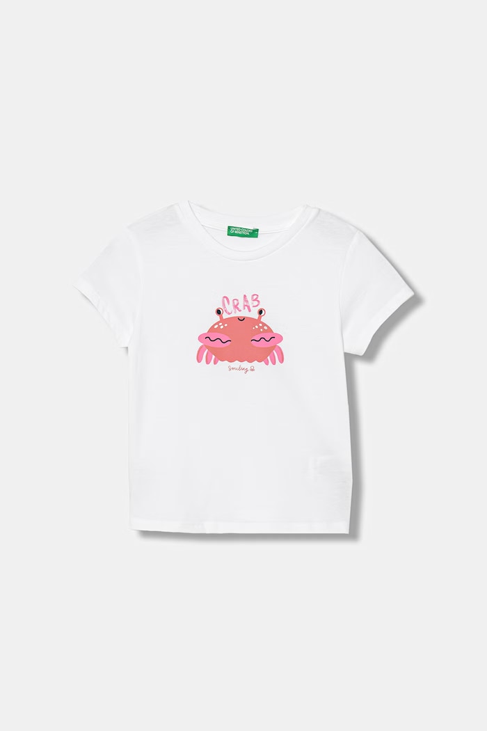 United Colors of Benetton T-shirt dziecięcy bawełniany biały 3I1XG10N5.P.seasonal