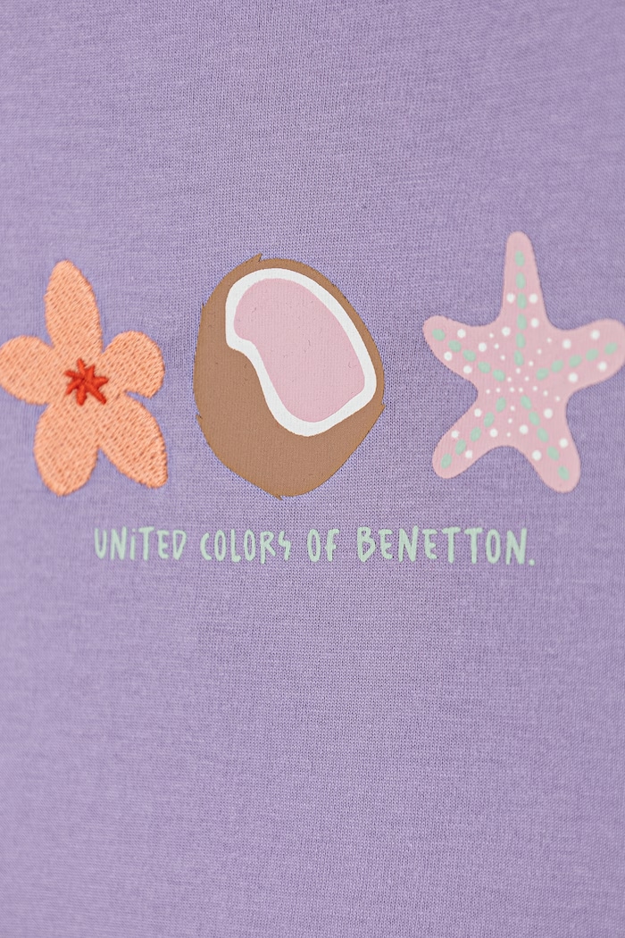 Dziewczynka United Colors of Benetton T-shirt dziecięcy bawełniany 3I1XG10N1.P.seasonal fioletowy