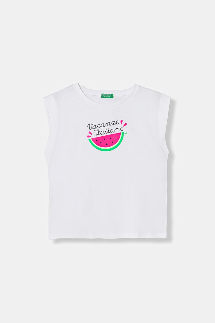 United Colors of Benetton T-shirt dziecięcy bawełniany biały 3I1XC10TX.G.seasonal