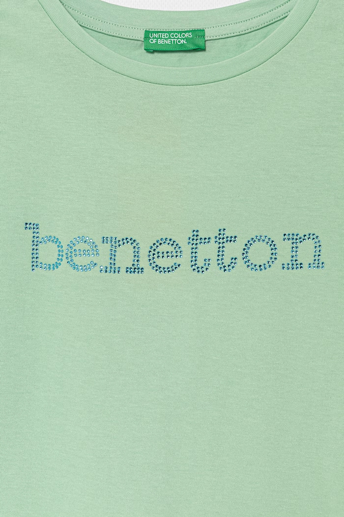 Dziewczynka United Colors of Benetton T-shirt dziecięcy bawełniany 3I1XC10TT.G.seasonal zielony