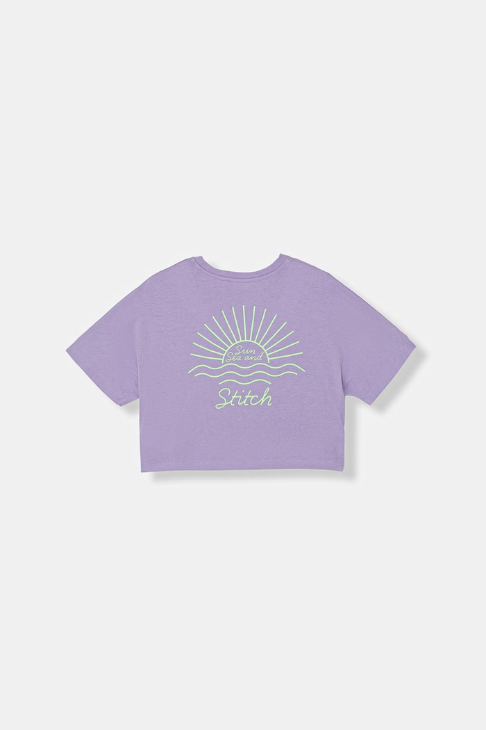 United Colors of Benetton tricou pentru copii, din bumbac 3I1XC10TN.G.seasonal violet SS26