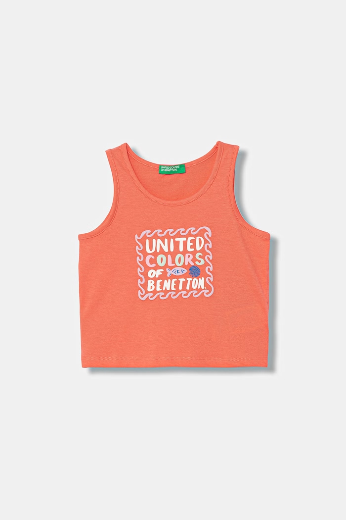United Colors of Benetton top detský bavlnený oranžová 3I1XGH016.P.seasonal